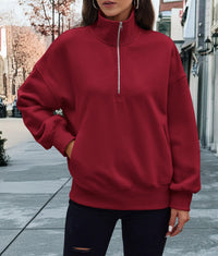 Half Zip Long Sleeve Y2K Sweatshirts