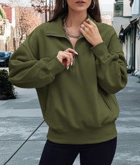 Half Zip Long Sleeve Y2K Sweatshirts