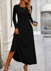 PRETTYGARDEN 2 Piece Casual Ribbed Knit Long Sleeve Crop Tops Maxi Flowy Skirts Matching Sets