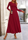 PRETTYGARDEN 2 Piece Casual Ribbed Knit Long Sleeve Crop Tops Maxi Flowy Skirts Matching Sets