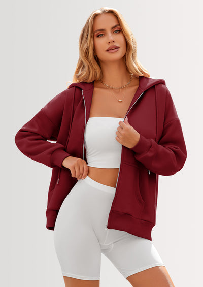 PRETTYGARDEN Women's Zip Up Y2K Hoodies Casual Long Sleeve Sweatshirts Fall Spring Track Jackets with Pockets