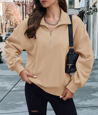 Half Zip Long Sleeve Y2K Sweatshirts