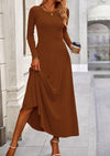 PRETTYGARDEN 2 Piece Casual Ribbed Knit Long Sleeve Crop Tops Maxi Flowy Skirts Matching Sets