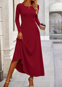 Casual Ribbed Knit Long Sleeve Crop Tops Maxi Flowy Skirts Two Piece Sets