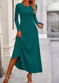 Casual Ribbed Knit Long Sleeve Crop Tops Maxi Flowy Skirts Two Piece Sets