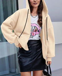Zip Up Long Sleeve Loose Fit Y2K Casual Hoodies Cardigan
