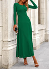 PRETTYGARDEN 2 Piece Casual Ribbed Knit Long Sleeve Crop Tops Maxi Flowy Skirts Matching Sets