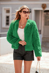 PRETTYGARDEN Women's Winter Coats Fleece Cropped Jacket Faux Fur Long Sleeve Pockets Shaggy Warm Outerwear Fall Clothes