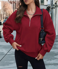Half Zip Long Sleeve Y2K Sweatshirts