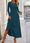 PRETTYGARDEN 2 Piece Casual Ribbed Knit Long Sleeve Crop Tops Maxi Flowy Skirts Matching Sets