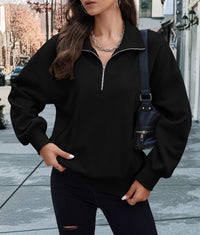Half Zip Long Sleeve Y2K Sweatshirts