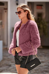 PRETTYGARDEN Women's Winter Coats Fleece Cropped Jacket Faux Fur Long Sleeve Pockets Shaggy Warm Outerwear Fall Clothes