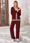 PRETTYGARDEN Lounge Sets for Women Fall Loungewear 2 Piece Outfits Cardigan Sweaters Track Suit Matching Winter Clothing