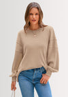 PRETTYGARDEN Oversized Sweatshirt for Women Fashion Crewneck Long Sleeve Pullover Waffle Knit Tops Fall Trendy Clothes