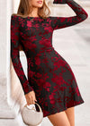 PRETTYGARDEN Women's Fall Fashion Floral Long Sleeve Mini Dress Mesh Bodycon Short Party Date Night Going Out Dresses