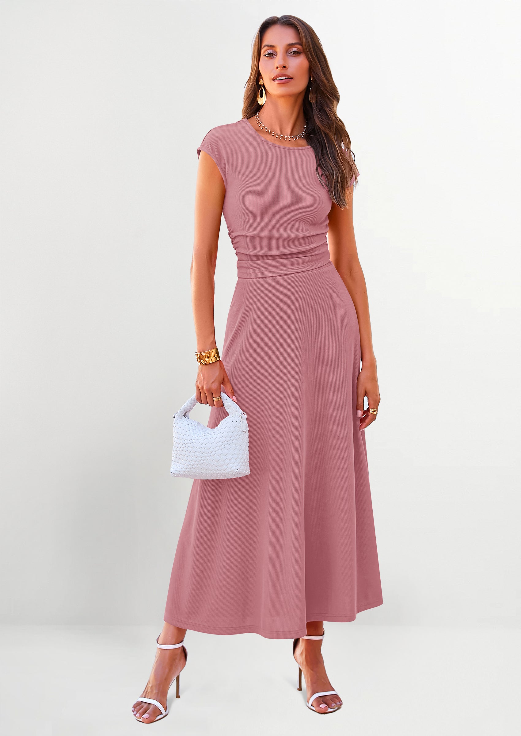 PRETTYGARDEN Summer Two Piece Skirt Set for Women Dressy