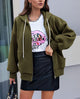Zip Up Long Sleeve Loose Fit Y2K Casual Hoodies Cardigan