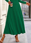 PRETTYGARDEN 2 Piece Casual Ribbed Knit Long Sleeve Crop Tops Maxi Flowy Skirts Matching Sets