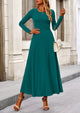 Casual Ribbed Knit Long Sleeve Crop Tops Maxi Flowy Skirts Two Piece Sets