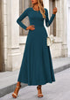 Casual Ribbed Knit Long Sleeve Crop Tops Maxi Flowy Skirts Two Piece Sets