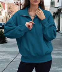 Half Zip Long Sleeve Y2K Sweatshirts