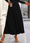 PRETTYGARDEN 2 Piece Casual Ribbed Knit Long Sleeve Crop Tops Maxi Flowy Skirts Matching Sets