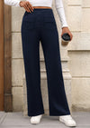 PRETTYGARDEN Women's Dressy Casual Dress Pants Straight Leg High Elastic Waisted Stretch Trouser Slacks