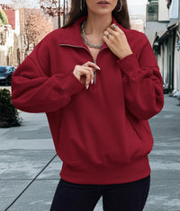 Half Zip Long Sleeve Y2K Sweatshirts