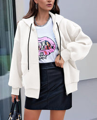 Zip Up Long Sleeve Loose Fit Y2K Casual Hoodies Cardigan