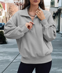 Half Zip Long Sleeve Y2K Sweatshirts