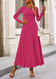 Casual Ribbed Knit Long Sleeve Crop Tops Maxi Flowy Skirts Two Piece Sets