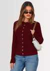 PRETTYGARDEN Womens Fall Cardigan Sweaters Lightweight Long Sleeve Button up Ribbed Knit Tops Winter Fashion Clothes