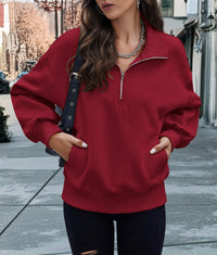 Half Zip Long Sleeve Y2K Sweatshirts