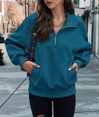 Half Zip Long Sleeve Y2K Sweatshirts