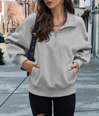Half Zip Long Sleeve Y2K Sweatshirts