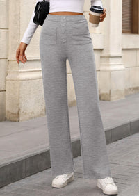 Casual Leg Waisted Stretch Trouser Slacks Straight Pants