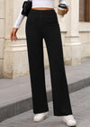 PRETTYGARDEN Women's Dressy Casual Dress Pants Straight Leg High Elastic Waisted Stretch Trouser Slacks