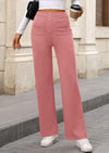 PRETTYGARDEN Women's Dressy Casual Dress Pants Straight Leg High Elastic Waisted Stretch Trouser Slacks
