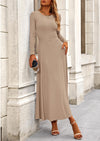 PRETTYGARDEN 2 Piece Casual Ribbed Knit Long Sleeve Crop Tops Maxi Flowy Skirts Matching Sets