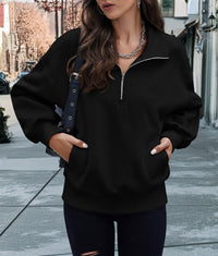 Half Zip Long Sleeve Y2K Sweatshirts