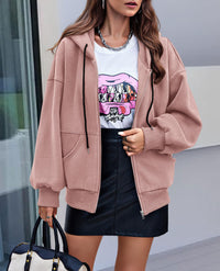 Zip Up Long Sleeve Loose Fit Y2K Casual Hoodies Cardigan