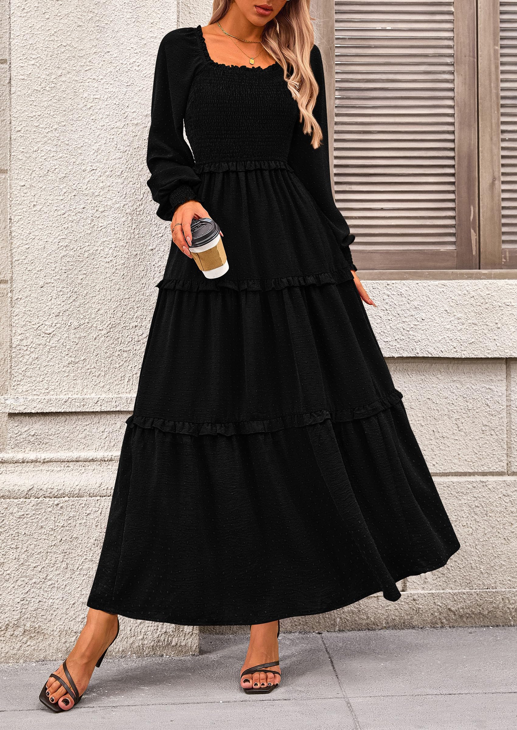 Top 10 PRETTYGARDEN Long Sleeve Dress for Women 2025 Fall Elegant Modest Floral Boho Smocked Flowy Wedding Guest Midi Dresses, for 2025, Under Max Product Price!