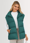 PRETTYGARDEN Women's Puffer Vest Fall Casual Stand Collar Lightweight Sleeveless Zip Up Padded Jackets Outerwear