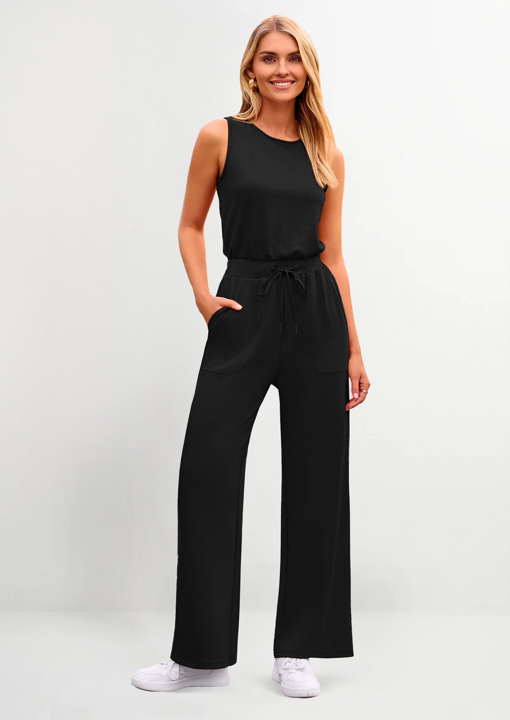 Sleeveless Casual Pant Romper Plus Size Womens Casual Sleeveless