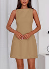 PRETTYGARDEN Womens Formal Short Dresses Summer Sleeveless Boat Neck A Line Elegant Mini Cocktail Party Dress