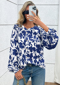 PRETTYGARDEN Women's Floral Button Down Blouse Fall Fashion Dressy Casual Long Sleeve Oversized Shirts Top Boho Clothes