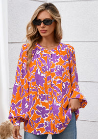 PRETTYGARDEN Women's Floral Button Down Blouse Fall Fashion Dressy Casual Long Sleeve Oversized Shirts Top Boho Clothes
