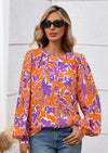 PRETTYGARDEN Women's Floral Button Down Blouse Fall Fashion Dressy Casual Long Sleeve Oversized Shirts Top Boho Clothes