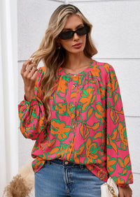PRETTYGARDEN Women's Floral Button Down Blouse Fall Fashion Dressy Casual Long Sleeve Oversized Shirts Top Boho Clothes