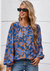 PRETTYGARDEN Women's Floral Button Down Blouse Fall Fashion Dressy Casual Long Sleeve Oversized Shirts Top Boho Clothes